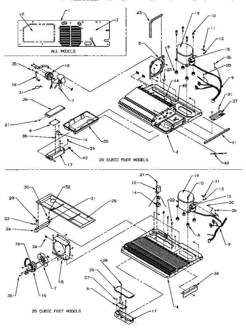 Amana SRI25S2W-P1194001WW machine compartment diagram