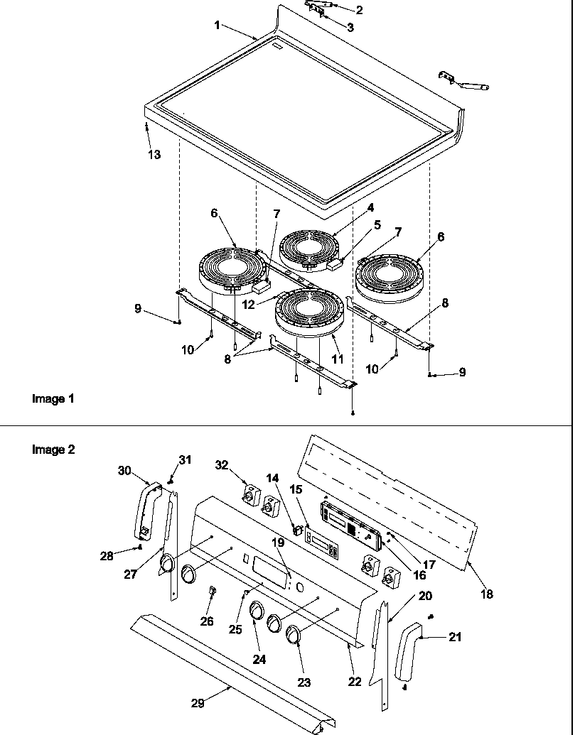 Amana ART6002W-P1143608NW main top and backguard diagram