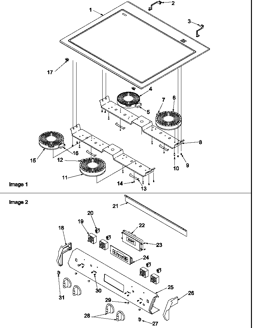 Amana ARTS6650LL/P1130678NLL main top and backguard diagram