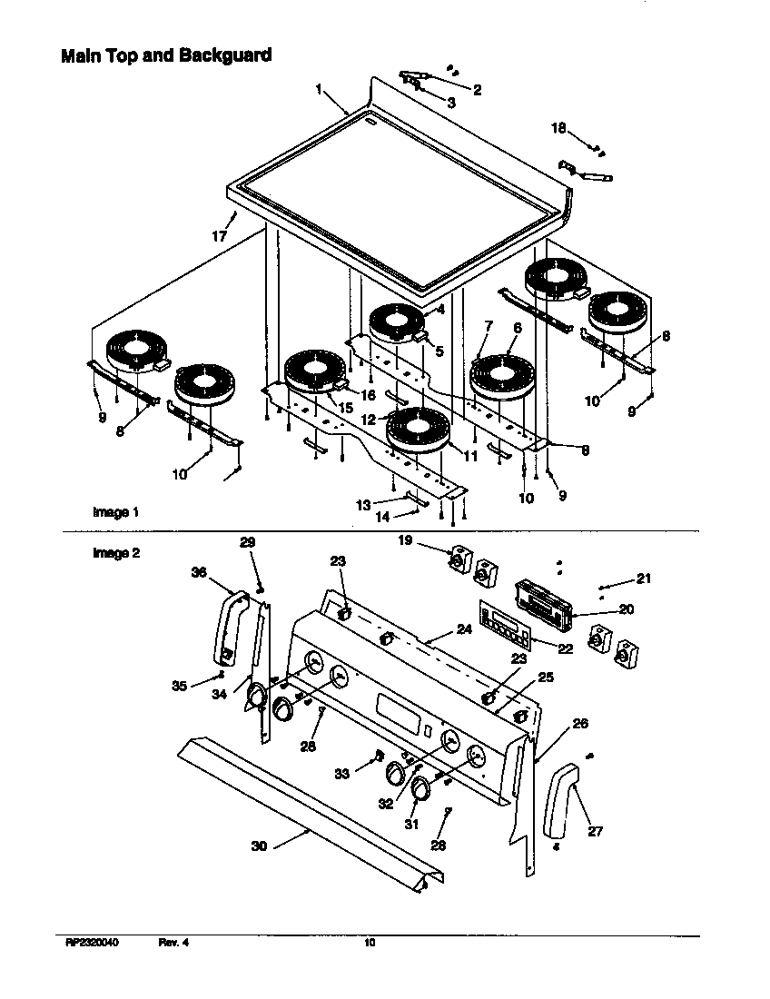 Amana ART6510WW/P1143630NWW main top and backguard diagram