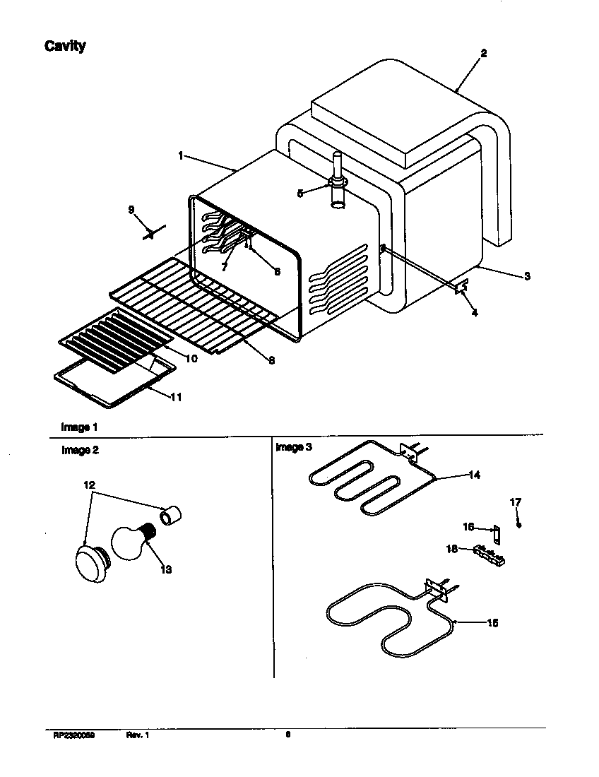 Amana ARR6202W-P1143606NW cavity diagram