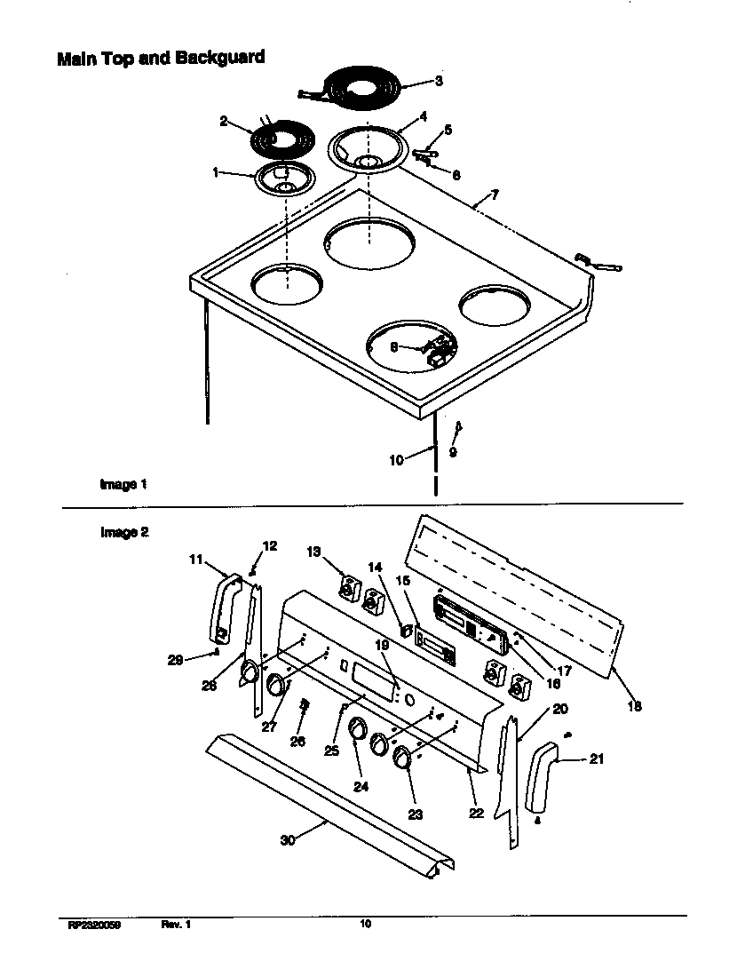 Amana ARR6202W-P1143606NW main top and backguard diagram