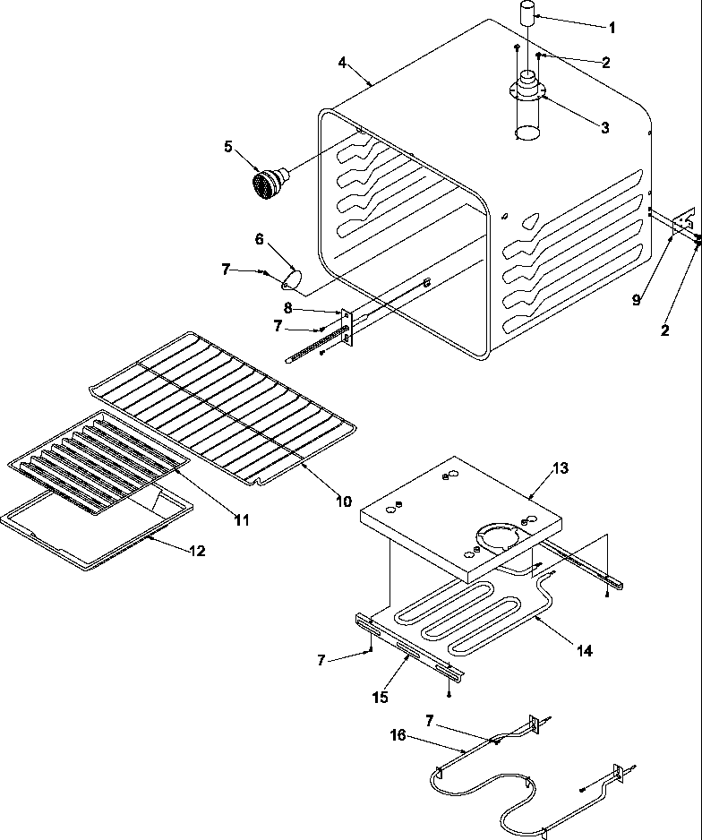 Amana AOES2730E-P1132357NE cavity diagram