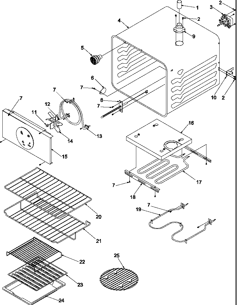 Amana AOCS2740WW-P1132358NWW cavity diagram