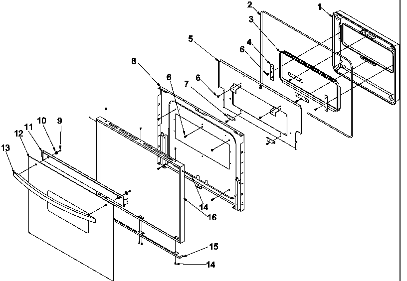 Amana AOCS2740WW-P1132358NWW oven door diagram