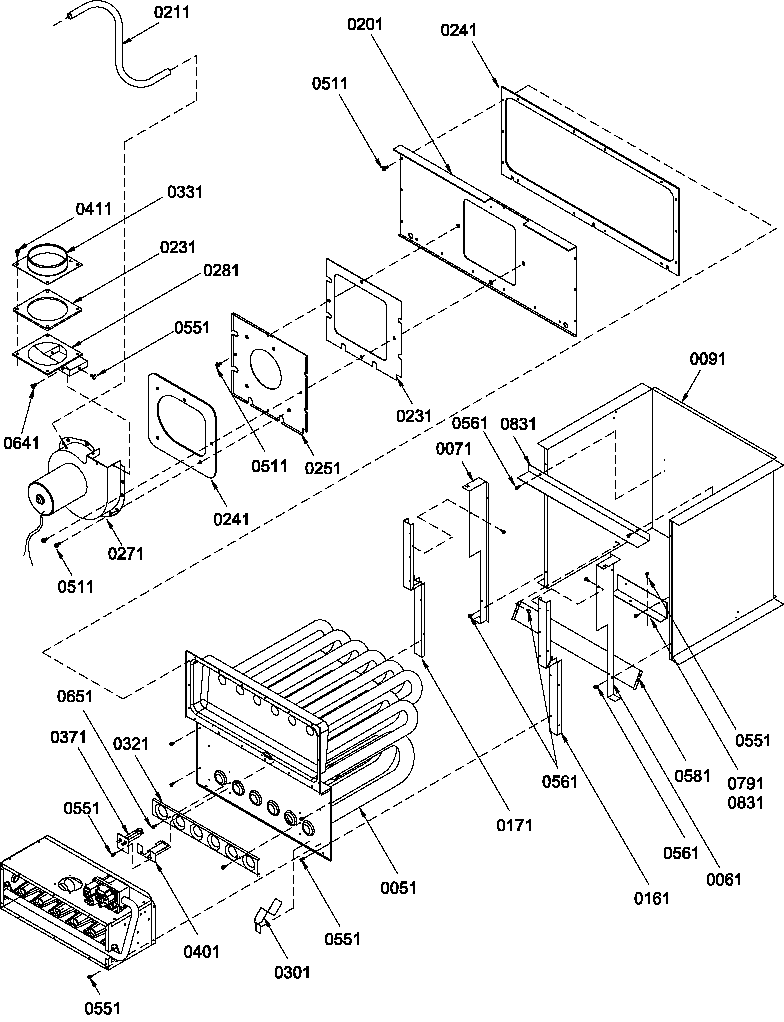 Amana GUIC140DA50/P1222508F partition tube assembly & collector box diagram
