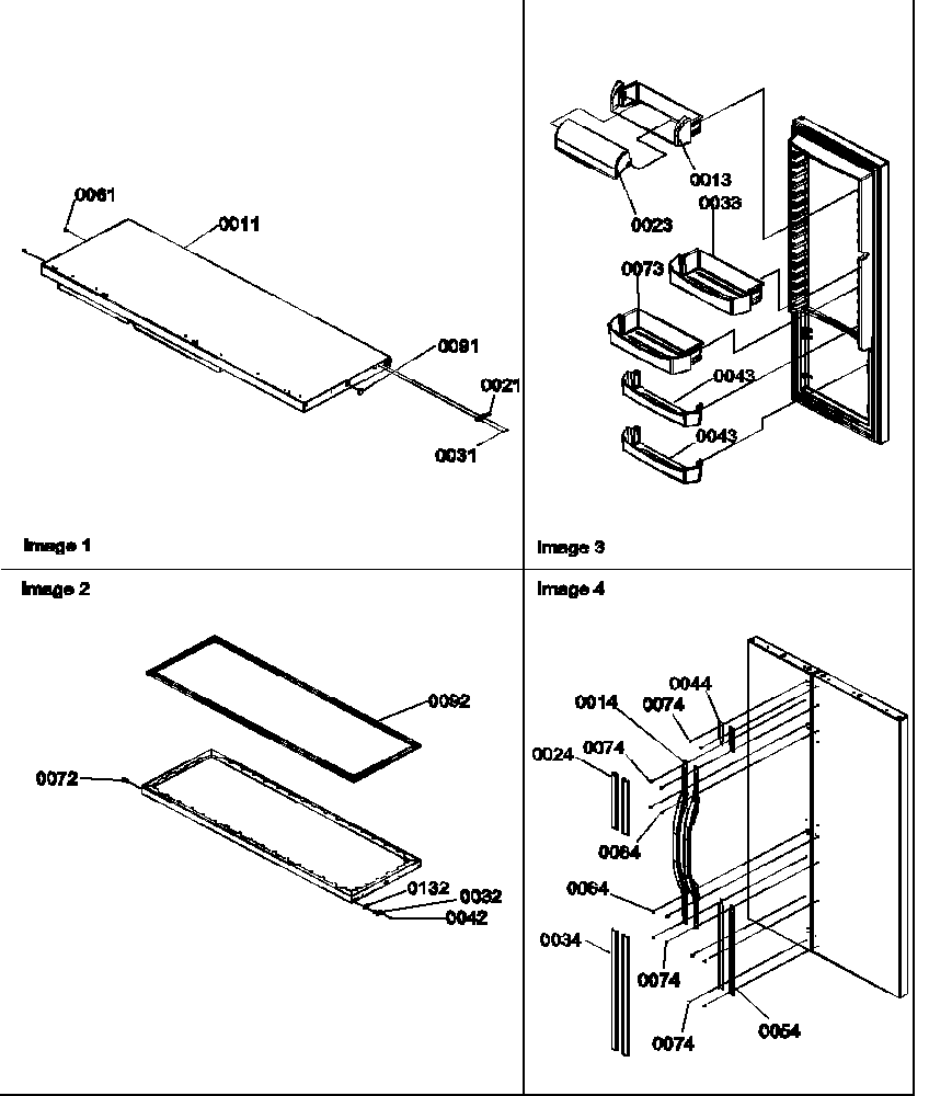 Amana 58637-P1317501WL refrigerator door & door trim and handles diagram