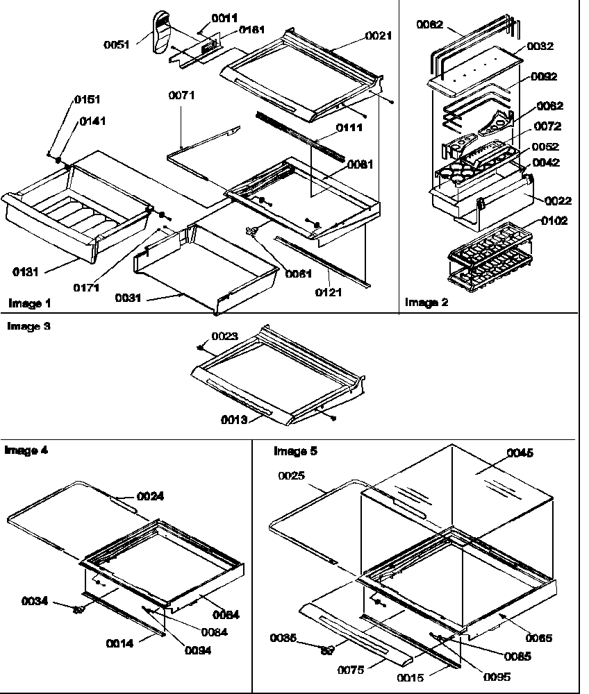 Amana 58637-P1317501WL deli, shelves, crisper assemblies and accessories diagram