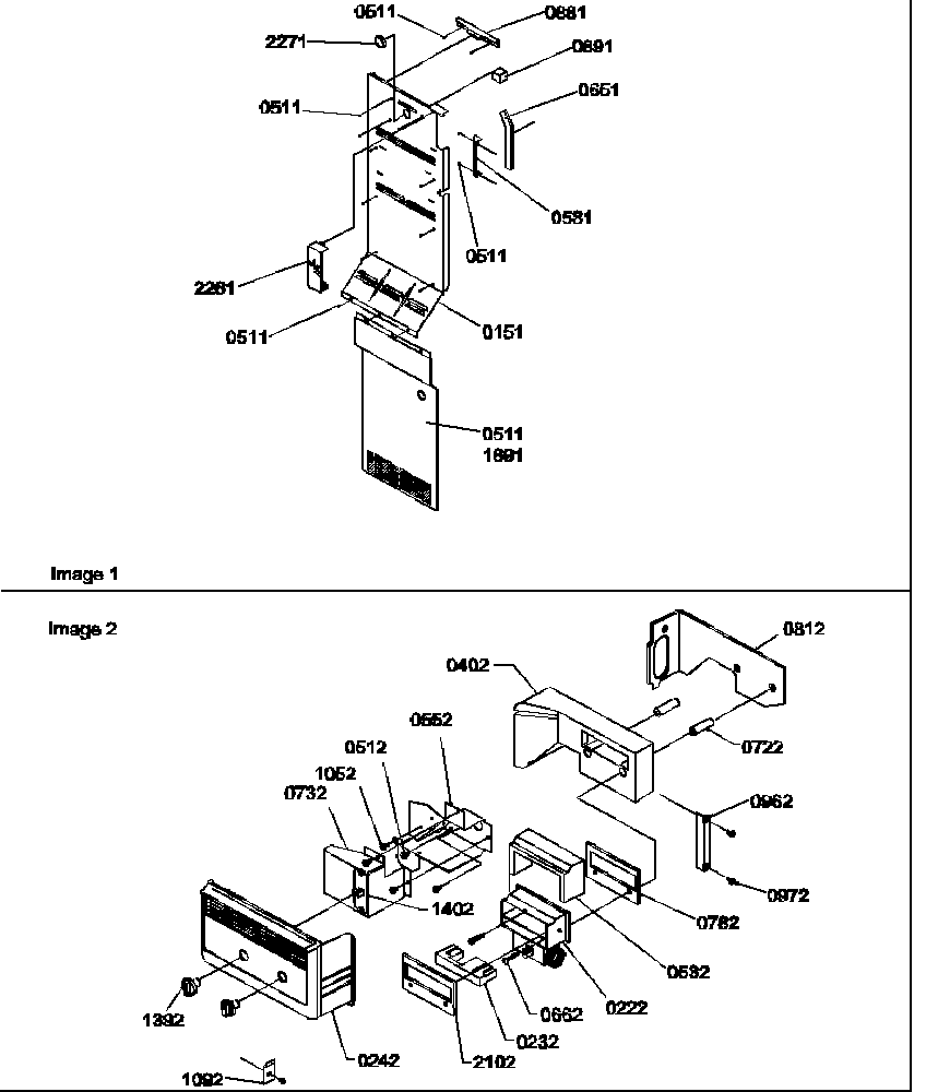 Amana 58637-P1317501WL ice maker/control assy diagram