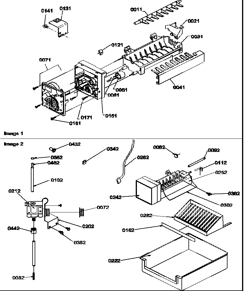 Amana 58637-P1317501WL ice maker parts and add on ice maker kit diagram