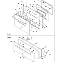 Amana ARG3600W-P1143336NW oven door and broiler door diagram