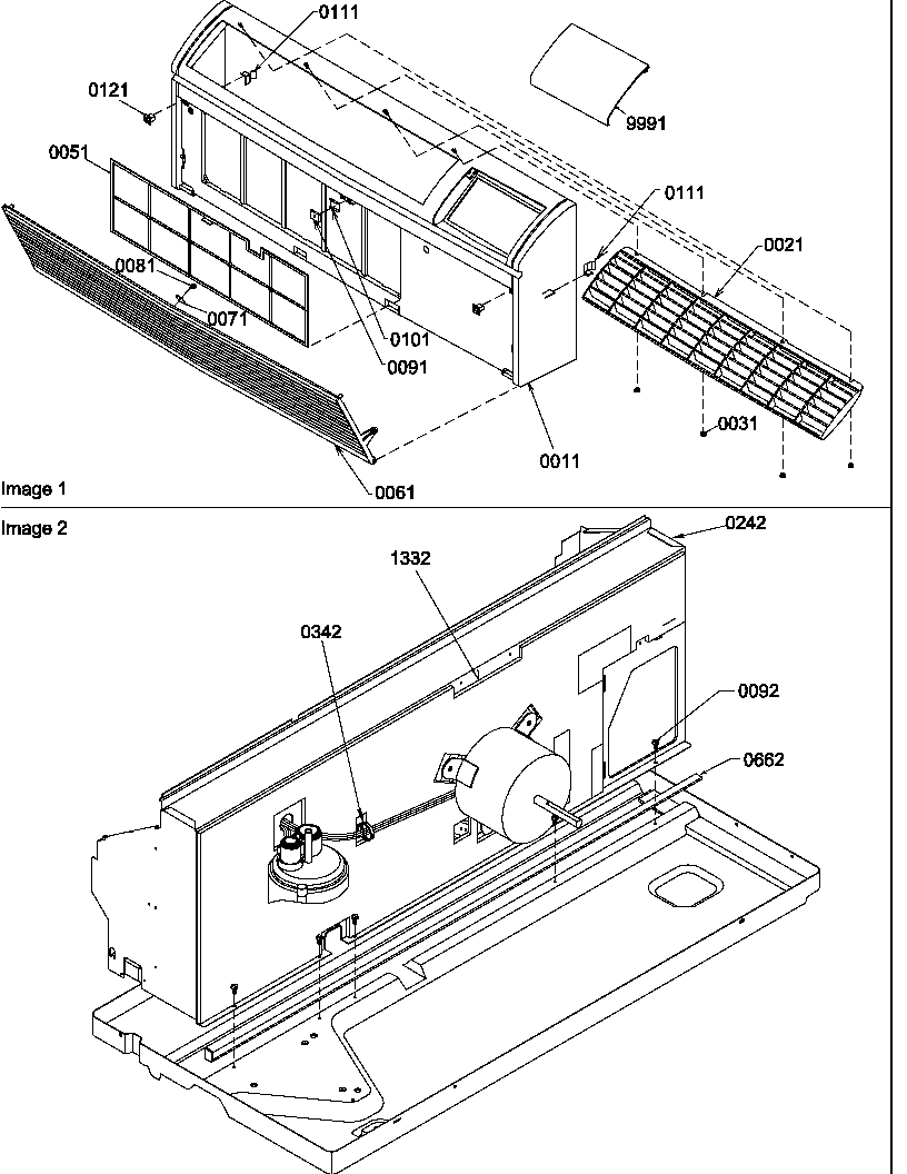 Amana PTC074A25AB/P1225142R front/chassis diagram