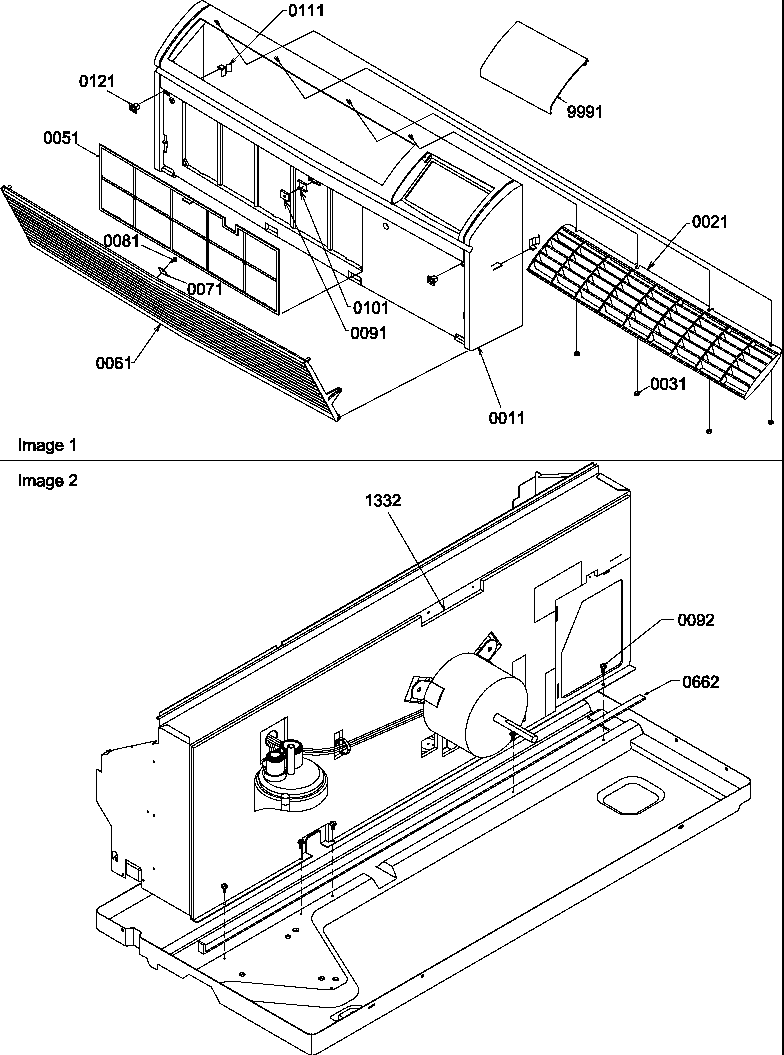 Amana PTH123A00AB/P1225116R front/chassis diagram