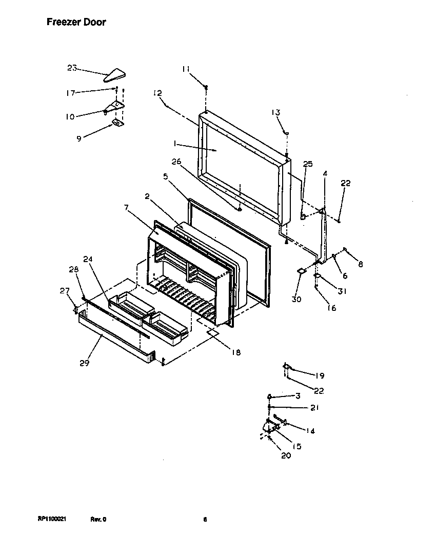 Amana TRI22S4L-P1196303WL freezer door diagram