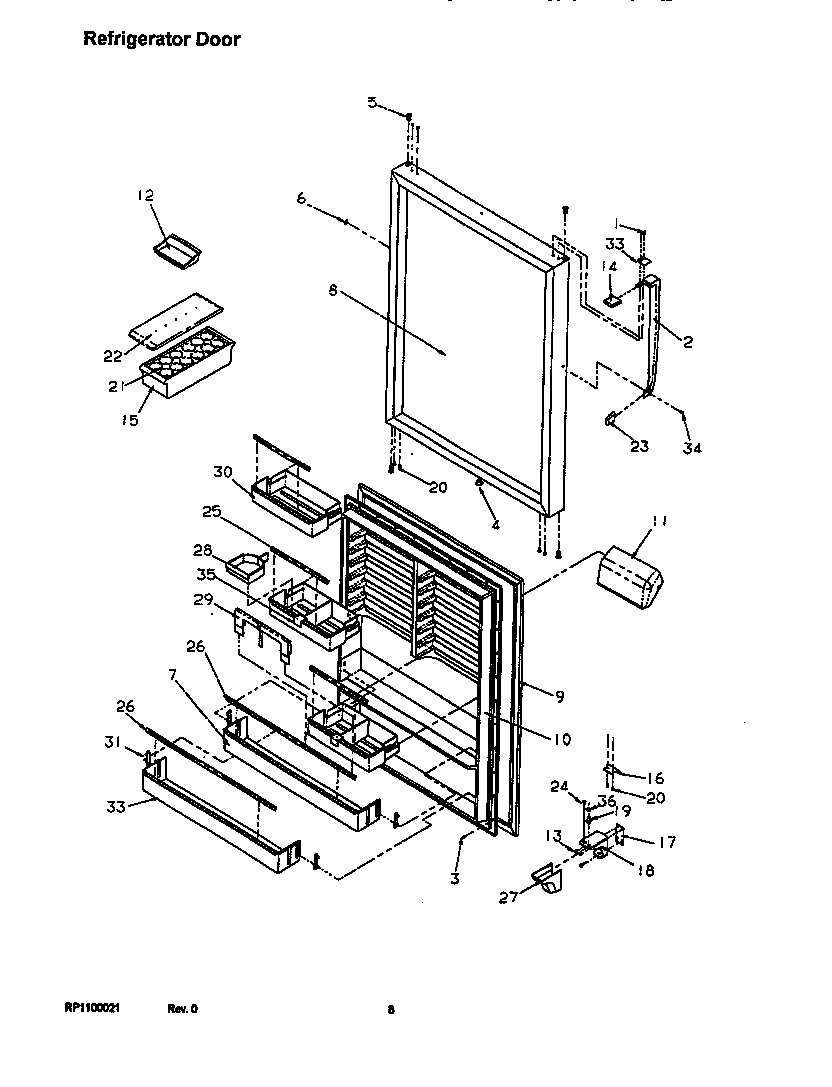 Amana TRI22S4L-P1196303WL refrigerator door diagram