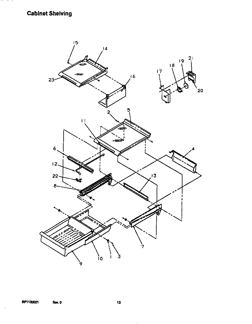 Amana TRI22S4L-P1196303WL cabinet shelving diagram