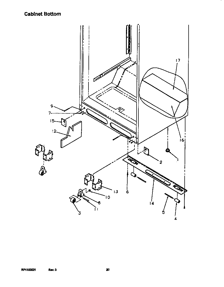 Amana TRI22S4L-P1196303WL cabinet bottom diagram