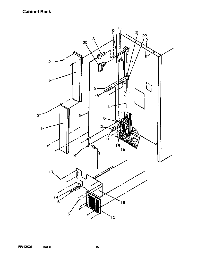 Amana TRI22S4L-P1196303WL cabinet back diagram