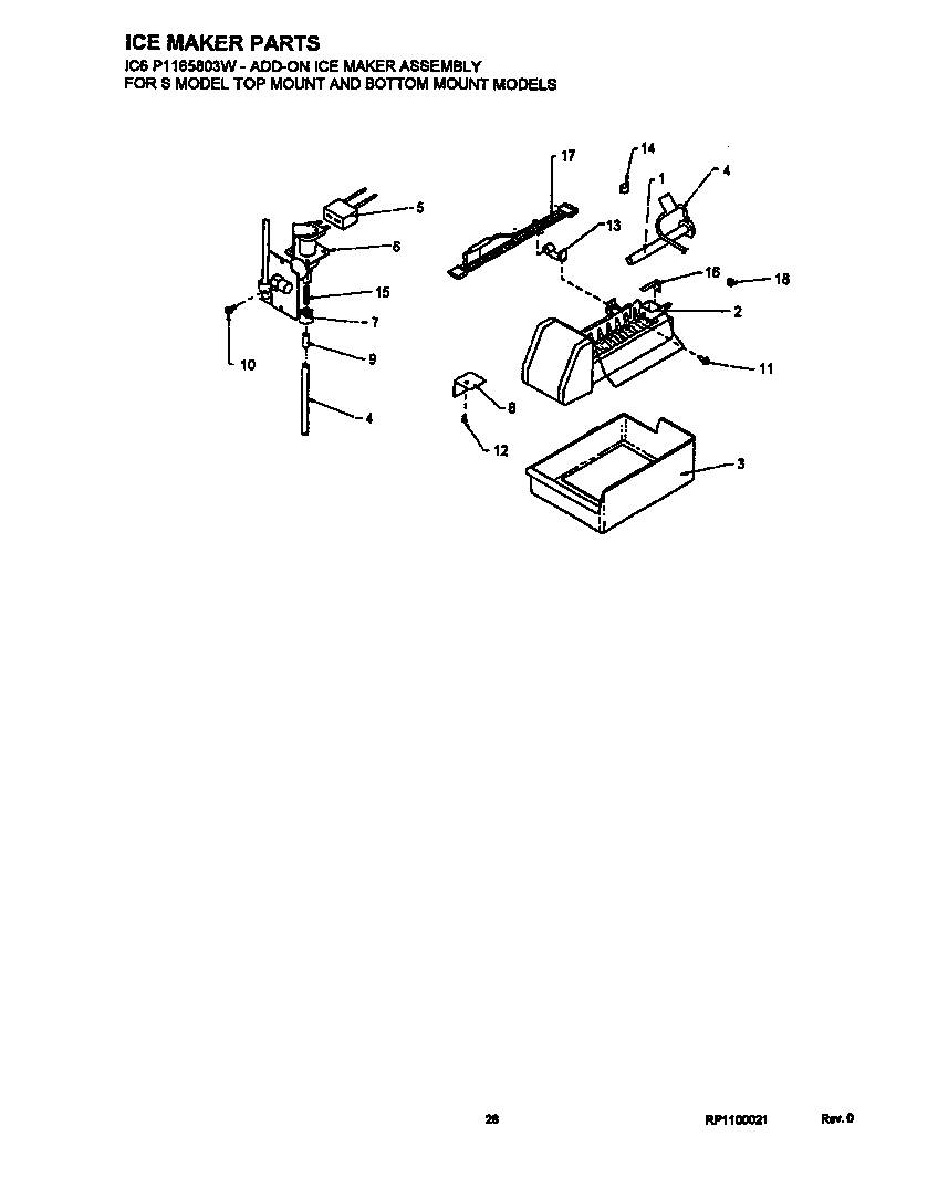 Amana TRI22S4L-P1196303WL ice maker diagram