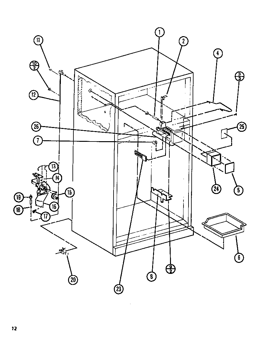 Amana TLI20N-P1106222W cabinet (tli18n/p1106220w) (tli18n/p1106221w) diagram