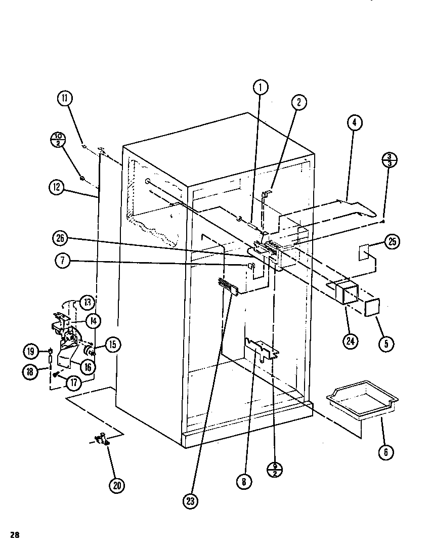 Amana TLI20N-P1106222W cabinet (tli20n/p1106222w) (tli20n/p1106223w) diagram