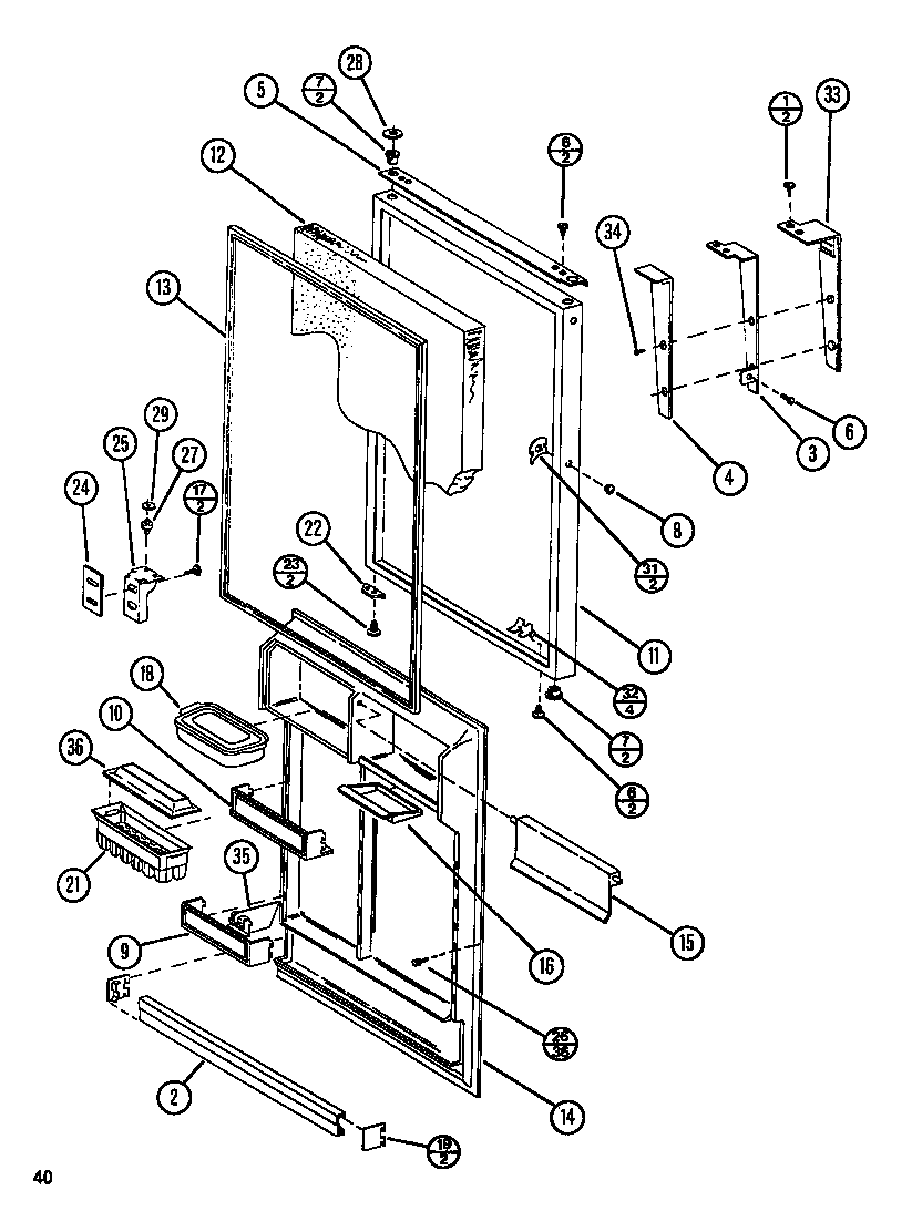 Amana TLI20N-P1106222W door (tl22n/p1106215w) (tli22n/p1106224w) diagram
