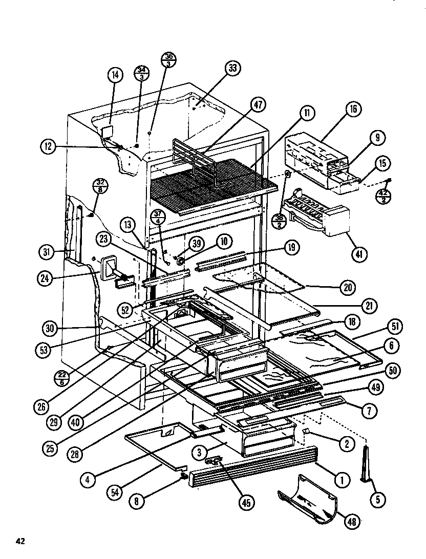 Amana TLI20N-P1106222W shelves (tl22n/p1106215w) (tli22n/p1106224w) diagram