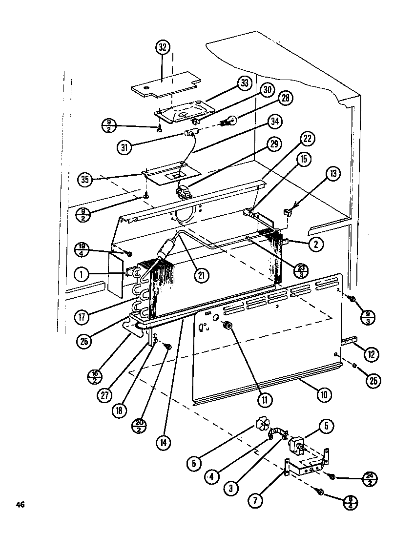 Amana TLI20N-P1106222W evaporator (tl22n/p1106215w) (tli22n/p1106224w) diagram