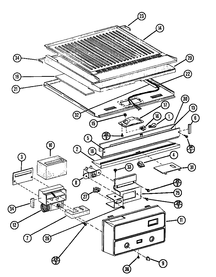 Amana TLI20N-P1106222W controls (tl22n/p1106215w) (tli22n/p1106224w) diagram