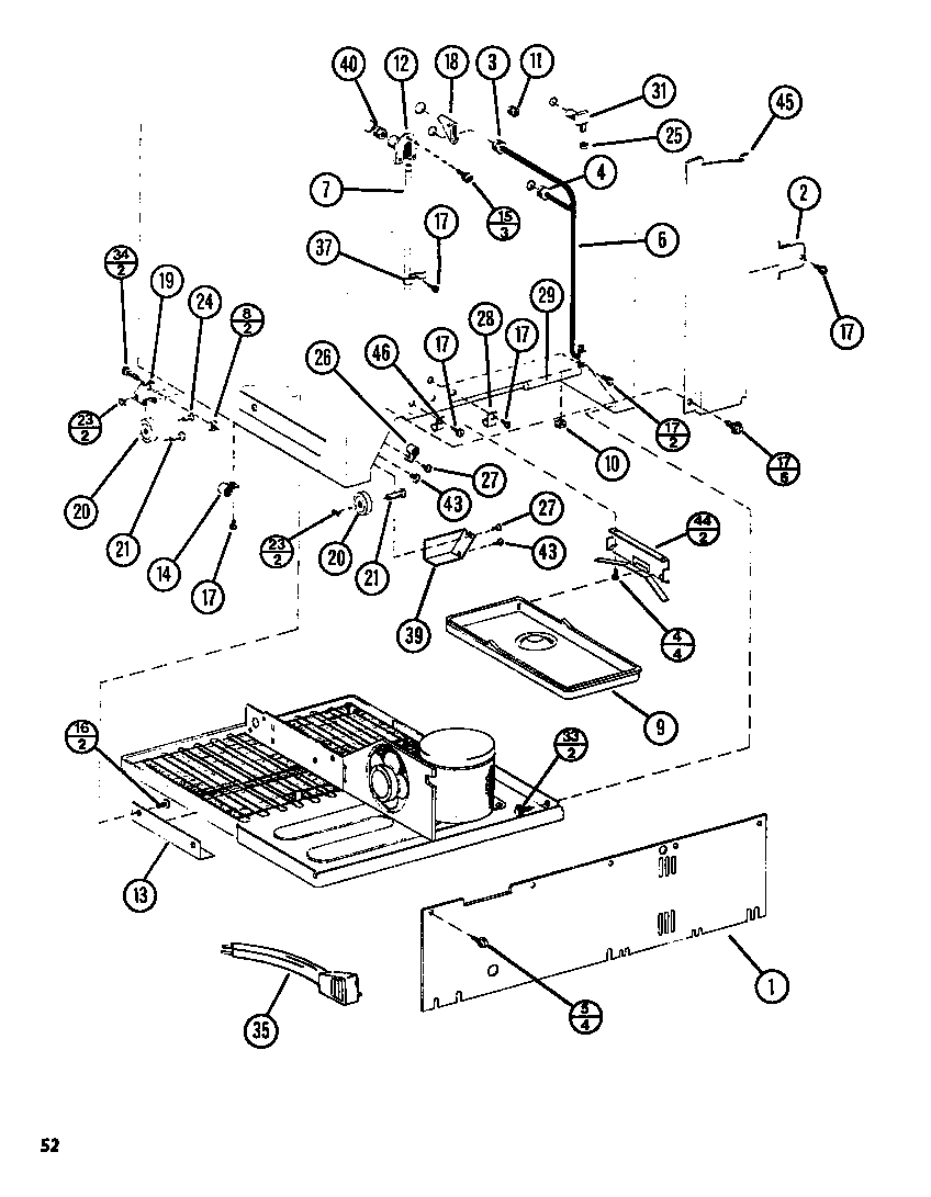 Amana TLI20N-P1106222W heat exchanger (tl22n/p1106215w) (tli22n/p1106224w) diagram