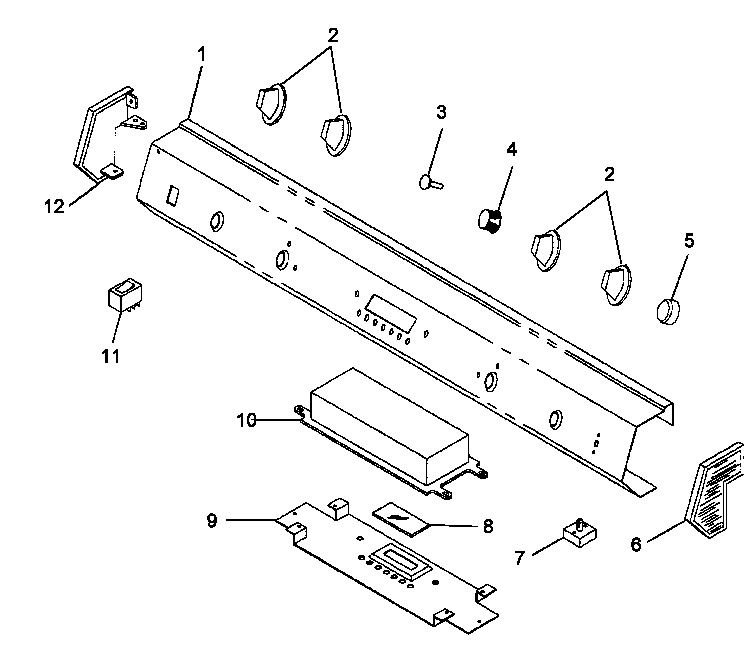 Amana AGDS901E/P1131821NE control panel assembly diagram