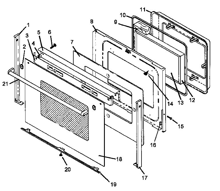 Amana AGDS901E/P1131821NE door assembly diagram