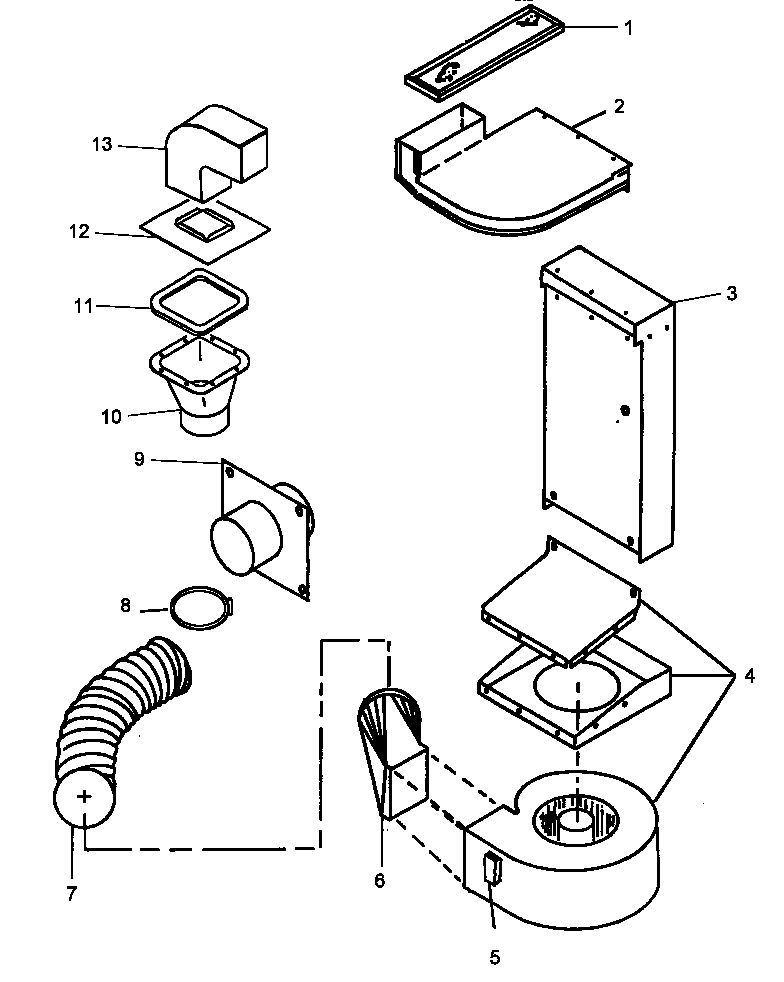 Amana AGDS901E/P1131821NE ventilation parts diagram