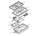 Amana AGDS901WW/P1131817NWW module-top burner assembly-cc25/white,and cc27/black diagram