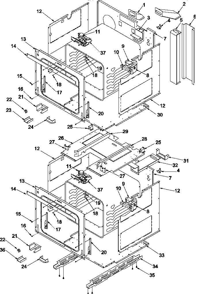 Amana AGOD2750E/P1132527NE main front diagram