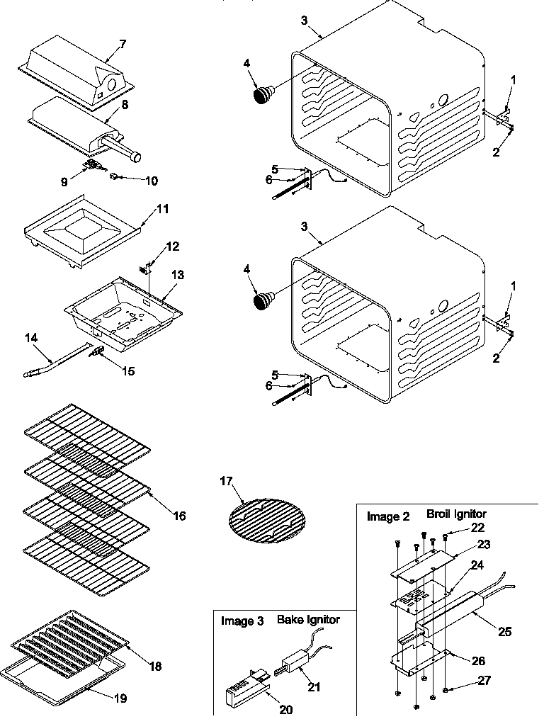 Amana AGOD2750E/P1132527NE cavity diagram