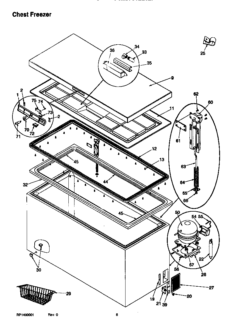 Amana AC70KW/P1317801W chest freezer diagram