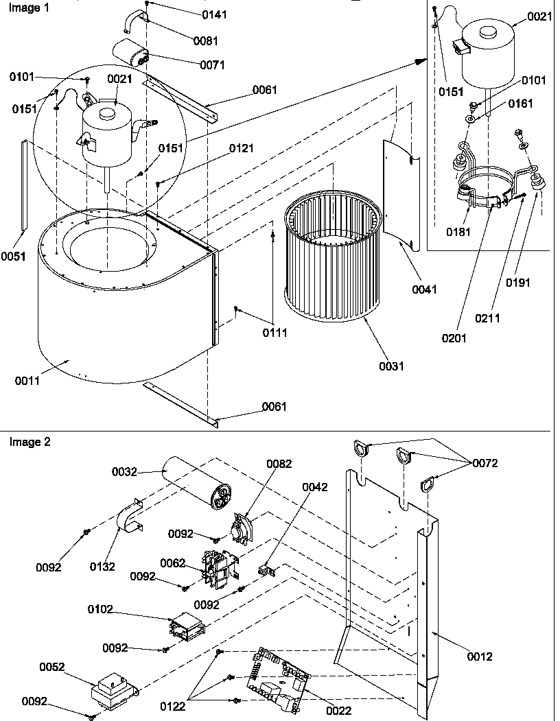 Amana PHD24C02E/P1224301C blower/control panel diagram