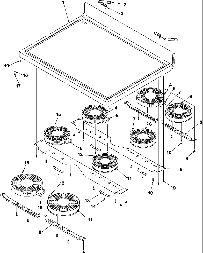 Amana ARH6710LL-P1142676NLL main top diagram