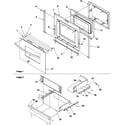 Amana ARH6710LL-P1142676NLL oven door and storage drawer diagram