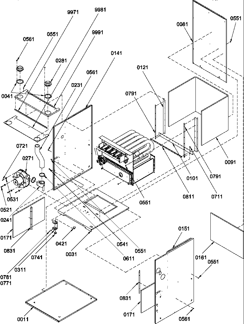 Amana GUCA090AX50/P1227505F cabinet assembly diagram