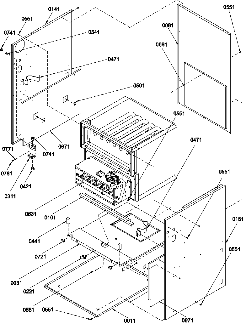 Amana GUIV090DX50/P1227405F outer cabinet diagram