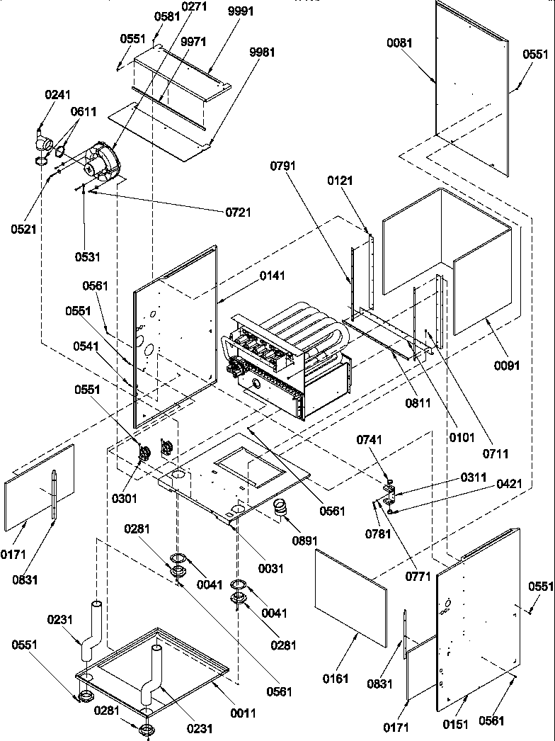 Amana GCCA090AX50/P1227605F cabinet assembly diagram