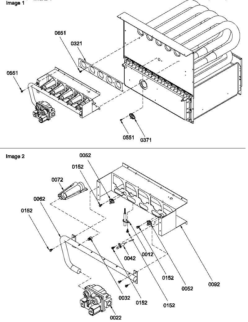 Amana GCCA090AX50/P1227605F heat exchanger and manifold assembly diagram
