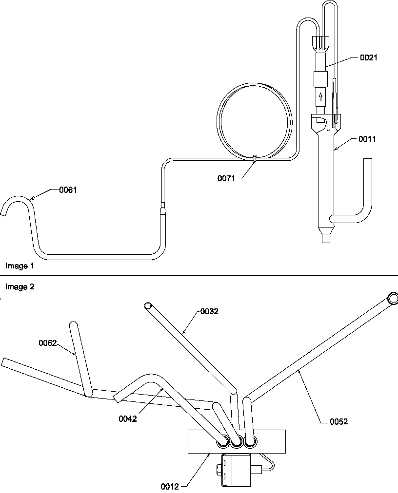 Amana PTH123A50MA/P1223549R sweat valve/capillary tubing diagram