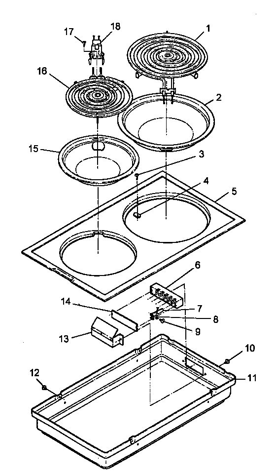 Amana ARDS801WW/P1131935N cooktop module cc1e/w (cc1e/p1155201s) (cc1w/p1155202s) diagram