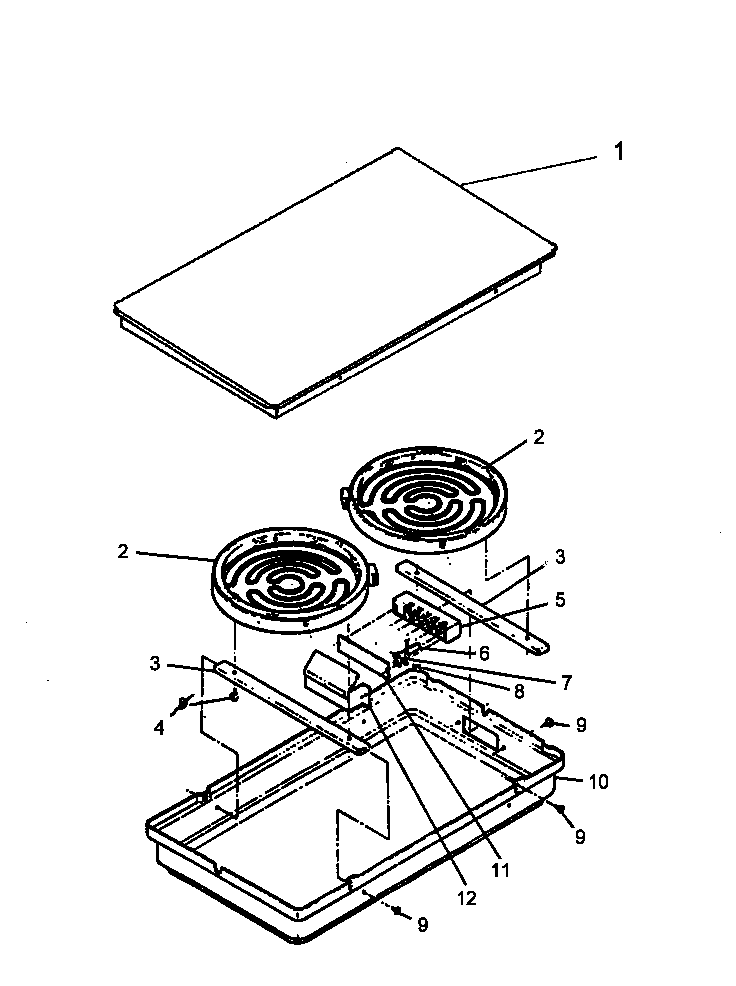 Amana ARDS801WW/P1131935N glass top module cc14e/w diagram
