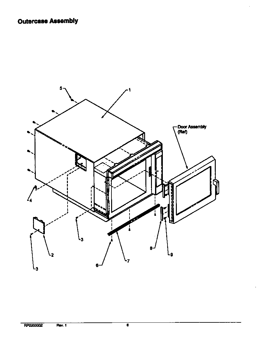 Amana RC27-P1198618M outercase assembly diagram
