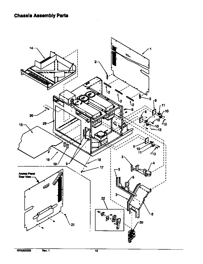 Amana RC27-P1198618M chassis assembly parts diagram