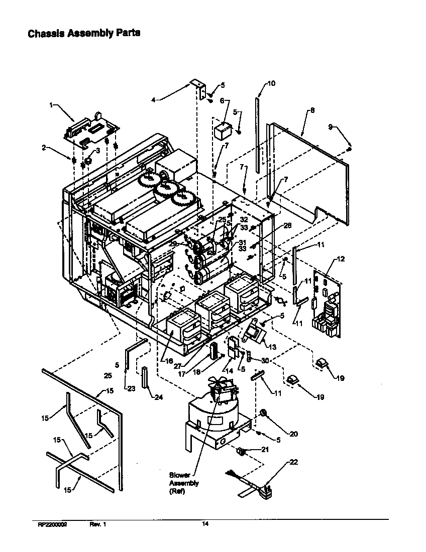 Amana RC27-P1198618M chassis assembly parts diagram